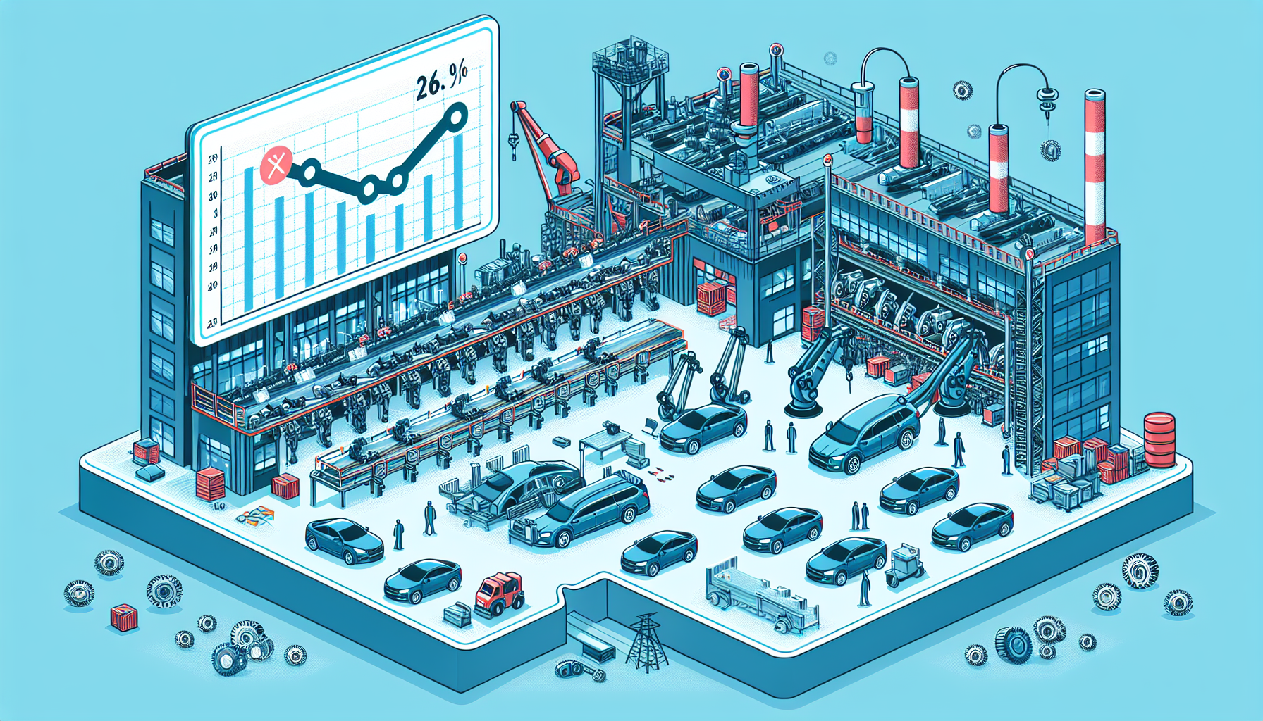 Indústria automotiva enfrenta desafios: queda histórica de 26,8% na produção de veículos em maio reflete impacto da crise econômica global