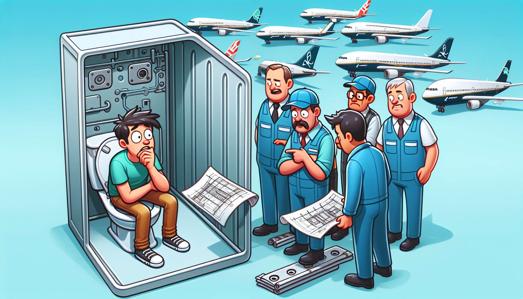 Incidente de passageiro preso em banheiro pode desencadear revisão em massa na frota de aeronaves Boeing, afetando centenas de jatos e gerando questionamentos sobre segurança e procedimentos de manutenção em companhias aéreas.