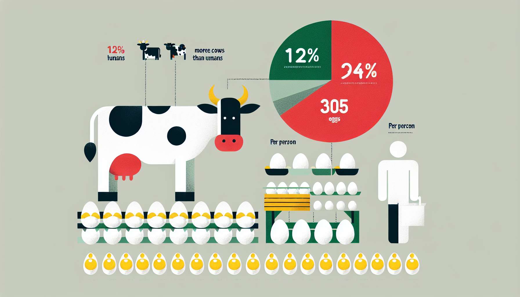 População bovina supera brasileira em 12%; produção de ovos atinge 305 por pessoa